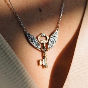 NWT - Harry Potter Alohomora Necklace in Rose Gold and Silver